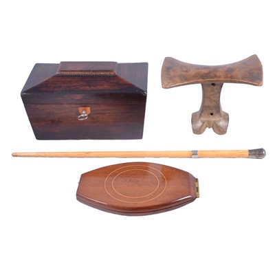 Lot 112 - Victorian tea caddy and three other items