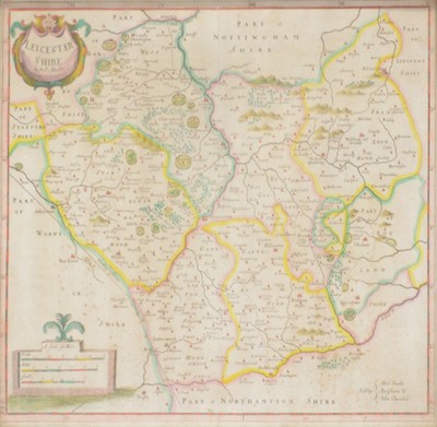 Lot 386 - Robert Morden, Leicestershire, hand coloured map