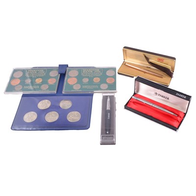 Lot 220 - Collection of coins, fountain pens and sundries
