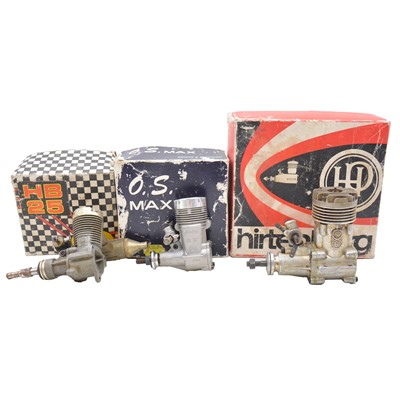 Lot 517 - Three model aircraft engines, including OS Max S35; Irvine HB25; Hirtenberg HP 61 F-RC