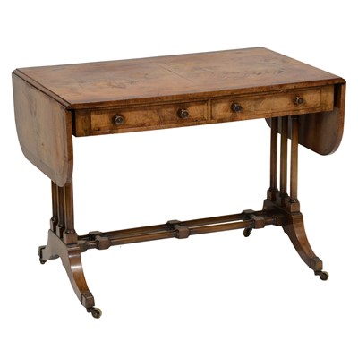 Lot 448 - Regency style walnut sofa table