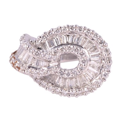 Lot 96 - A diamond loop ring.