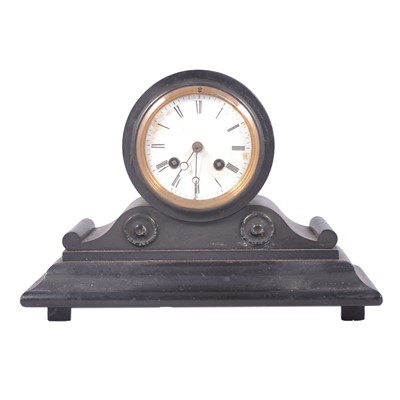 Lot 102 - Victorian slate mantel clock