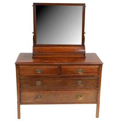 Lot 443 - Victorian mahogany chest of drawers and associated mirror