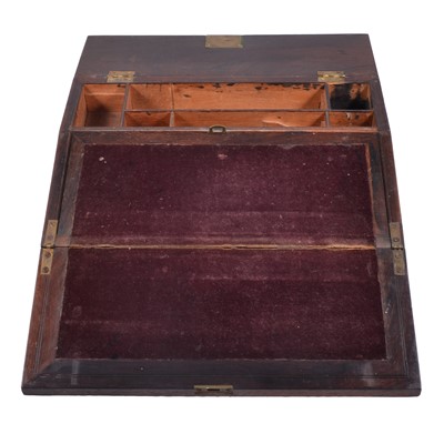 Lot 160 - Victorian rosewood and mother of pearl inlay writing slope