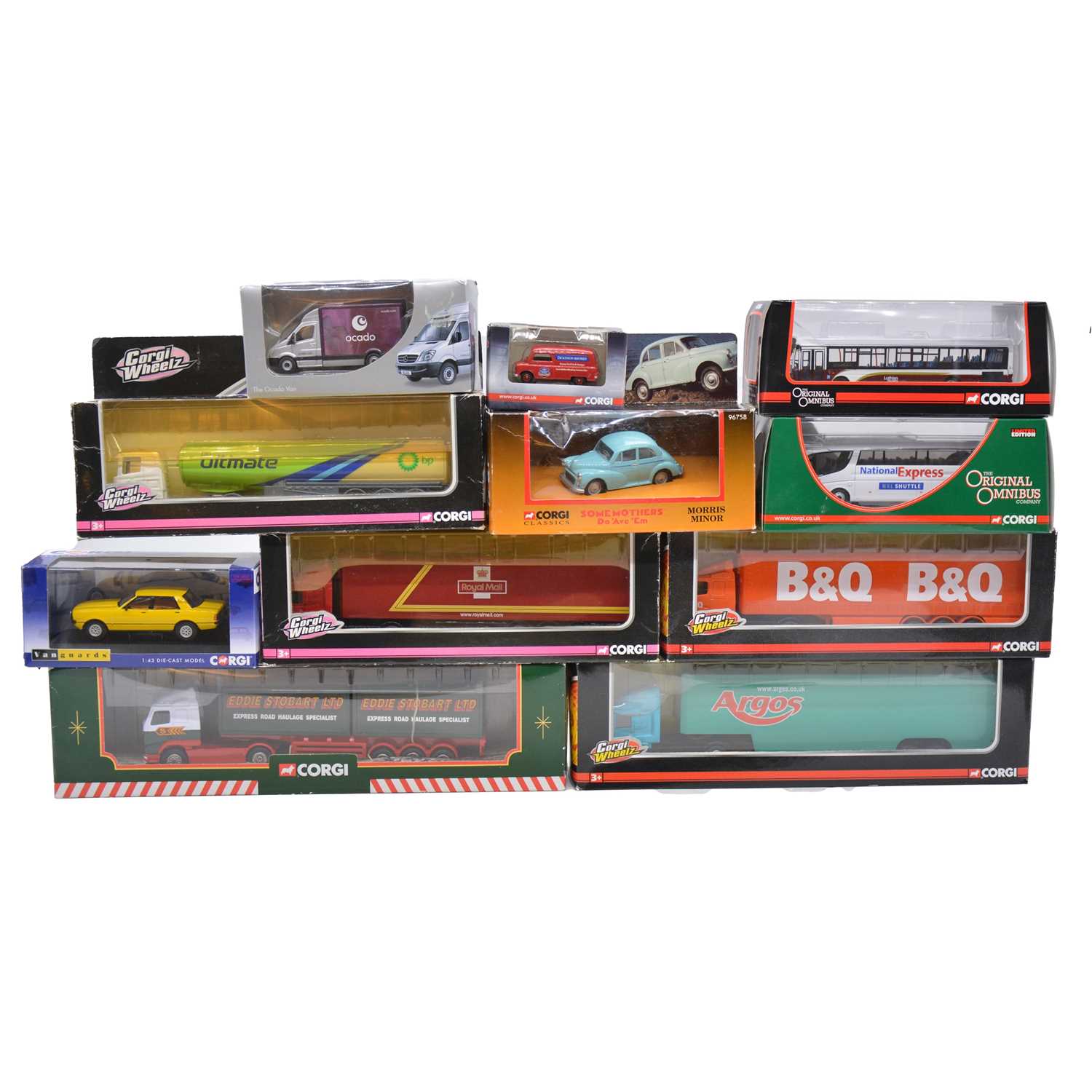 Lot 13 - Eleven Corgi die-cast models, including Omnibus, boxed