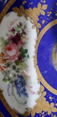 Lot 2 - Dresden style porcelain and gilt metal encrier/ inkwell
