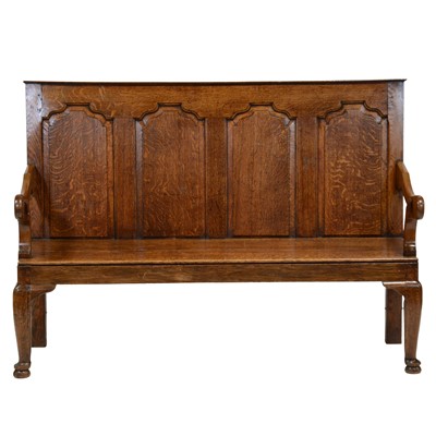 Lot 432 - George III oak settle