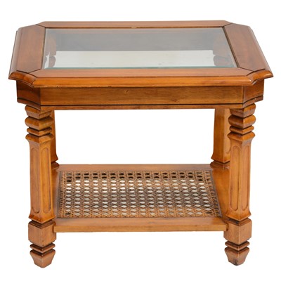 Lot 426 - Walnut glass topped coffee table
