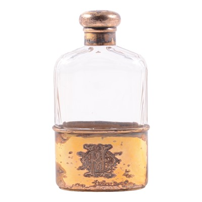 Lot 290 - Victorian silver gilt mounted hip flask