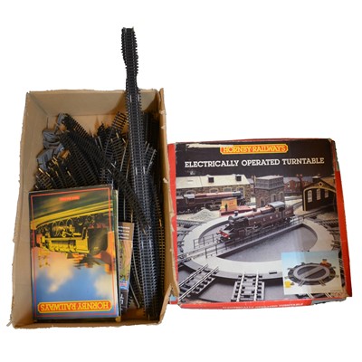 Lot 408 - Hornby OO gauge track, including ref. R070 electric turntable, boxed