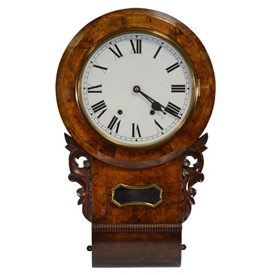 Lot 412 - Victorian walnut cased wall clock