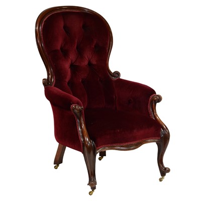 Lot 462 - Victorian mahogany easy chair