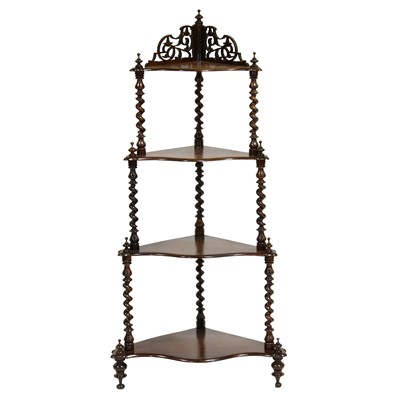 Lot 475 - Victorian walnut corner whatnot