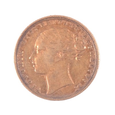 Lot 222A - Gold Full Sovereign, Victoria Young Head 1871.