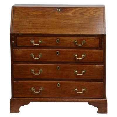 Lot 476 - George III mahogany bureau