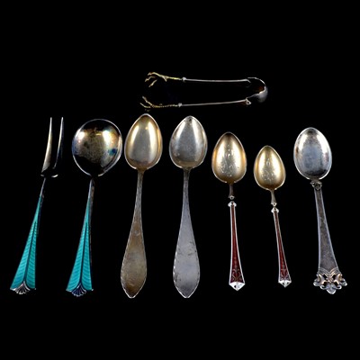 Lot 335 - Silver and white metal small cutlery