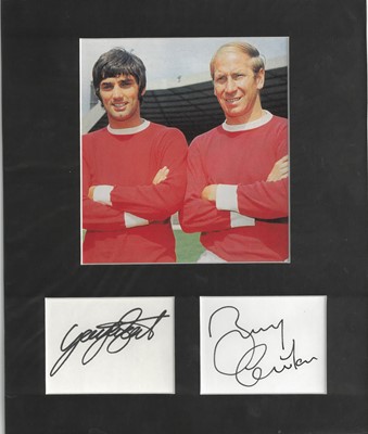 Lot 258 - Football: George Best and Bobby Charlton, mounted signatures