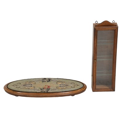 Lot 453 - Small wall cabinet and a beadwork stand