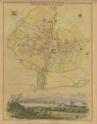 Lot 395 - Three prints of Northamptonshire and a map of Northampton