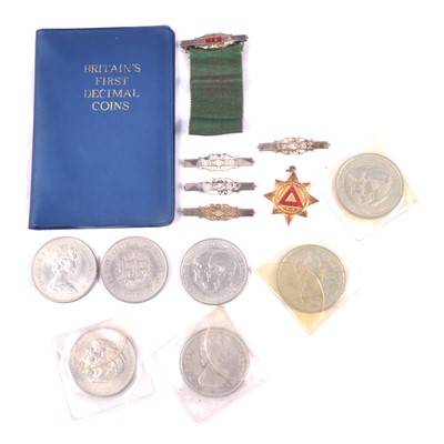 Lot 219 - Collection of 18th century and later coins, some silver content.