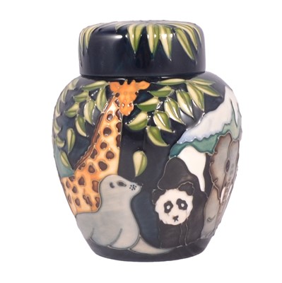 Lot 4 - Rachel Bishop for Moorcroft Pottery, a 'Noah's Ark' pattern ginger jar and cover