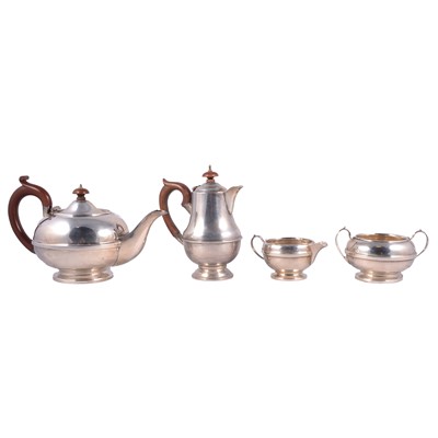 Lot 348 - Four piece silver teaset