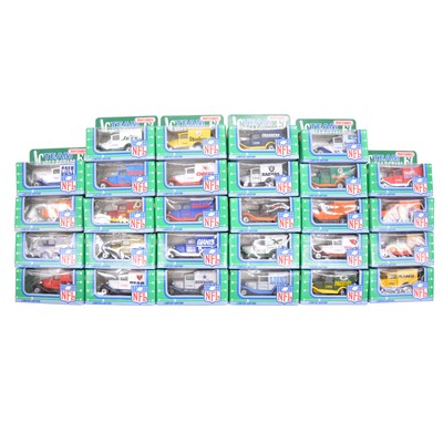 Lot 117 - Twenty-eight Matchbox NFL die-cast models, boxed