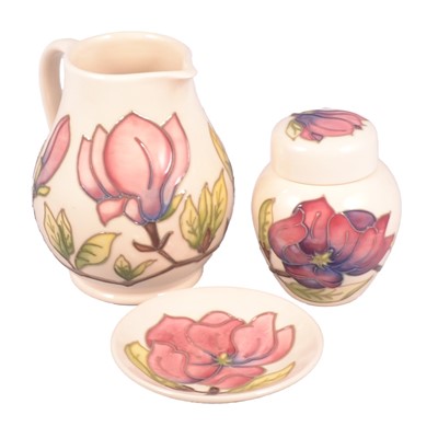 Lot 22 - Moorcroft Pottery, three 'Magnolia' pattern pieces