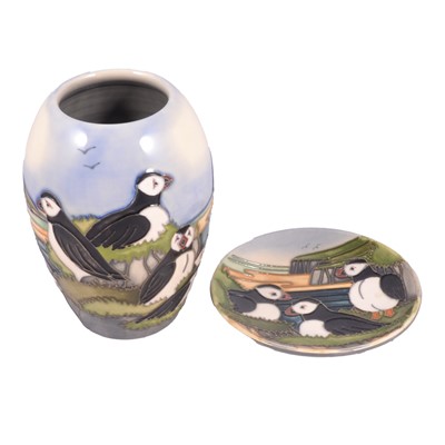 Lot 26 - Carol Levett for Moorcroft Pottery, two 'Puffin' pattern items