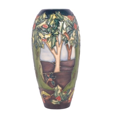 Lot 23 - Rachel Bishop for Moorcroft Pottery, a 'Holly Hatch' pattern vase