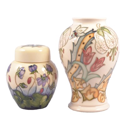 Lot 19 - Moorcroft Pottery, two floral pattern pieces
