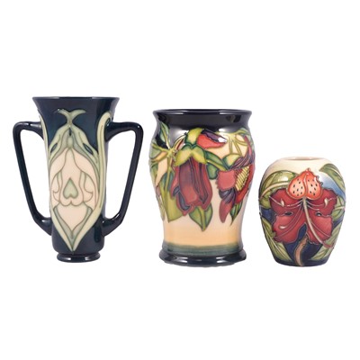 Lot 28 - Moorcroft Pottery, three assorted vases