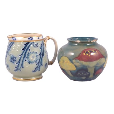 Lot 34 - William Moorcroft, a Macintyre period 'Forian' cream jug, and a 'Claremont' vase