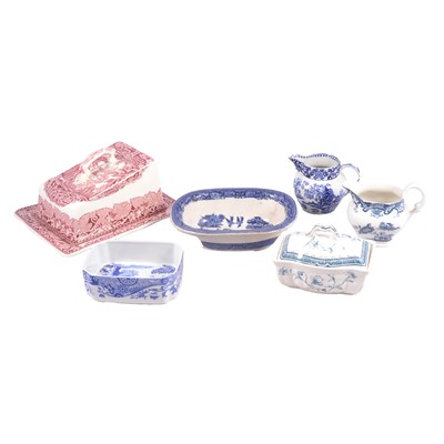 Lot 84 - Two boxes of transfer wares and Masons Ironstone