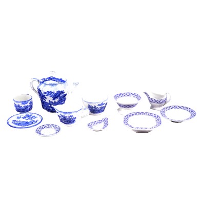 Lot 105 - Two doll's transferware tea and dinner services