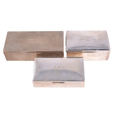 Lot 327 - Three silver cigarette boxes