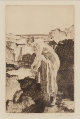 Lot 308 - Sir William Russell Flint (British, 1880-1969), Celindra's Precaution