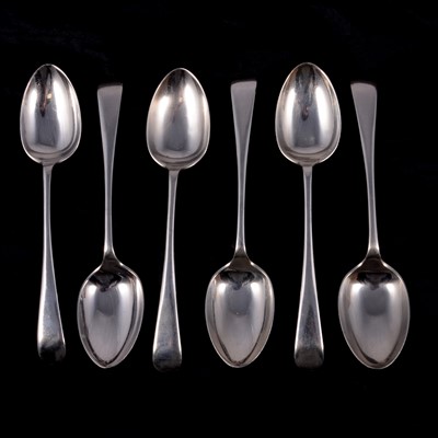 Lot 310A - Set of six silver dessert spoons, Joseph Rodgers & Sons, Sheffield 1929