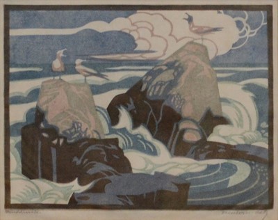Lot 226 - Norbertine Von Bresslern Roth, Seagulls on rocks