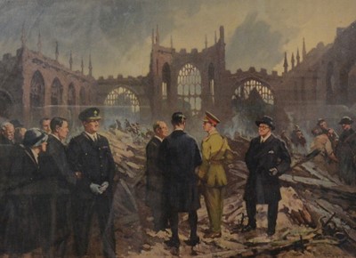 Lot 2 - Fred Roe, King George VI at Coventry's Ruined Cathedral, Nov. 16th 1940