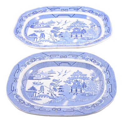 Lot 131 - Two blue and white meat dishes.