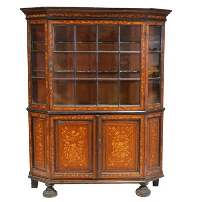 Lot 447 - Dutch walnut and marquetry cabinet