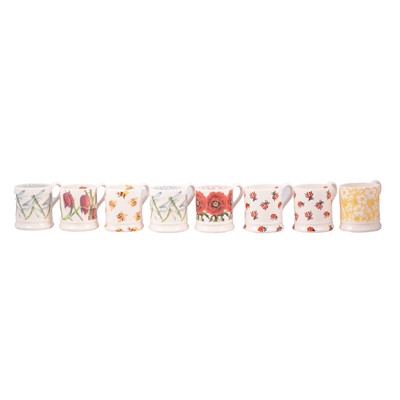 Lot 43 - Emma Bridgewater - eight half pint mugs with flower and insect designs.