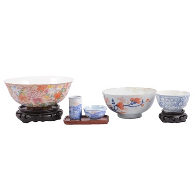 Lot 75 - Chinese porcelain rose bowls and other restored ceramics