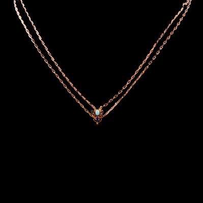 Lot 312 - A yellow metal guard chain.