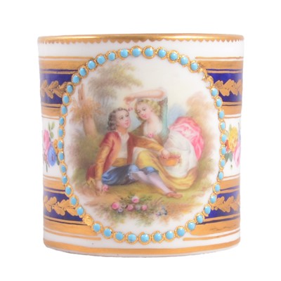 Lot 23 - Sevres soft-paste porcelain coffee can, date mark for 1780