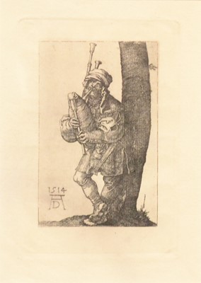Lot 278 - After Albrecht Dürer, Virgin on the Crescent with Sceptre and Starry Crown; and The Bagpiper
