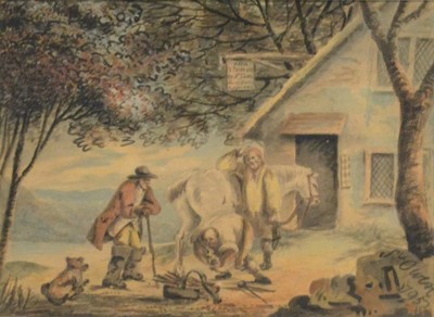 Lot 340 - Four 19th century artworks