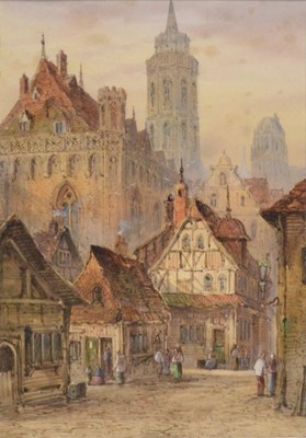 Lot 294 - Lewis John Wood, Cathedral Town, Northern France, and a companion work